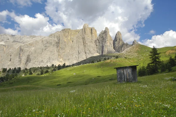 파 쏘 sella, dolomites — Stok fotoğraf