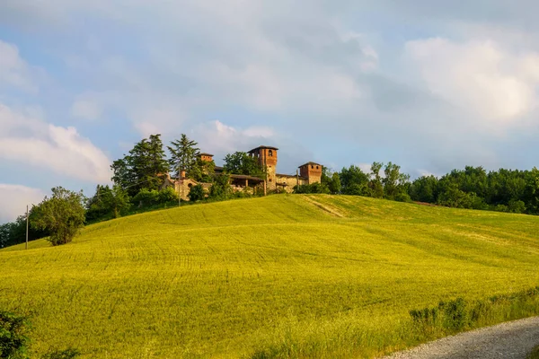 Krajobraz Wiejski Pobliżu Pianello Val Tidone Agazzano Prowincja Piacenza Emilia — Zdjęcie stockowe