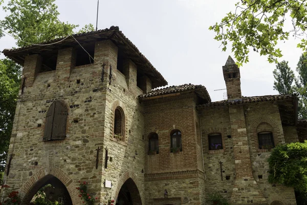 Grazzano Visconti Provincia Piacenza Emilia Romaña Italia Pueblo Histórico Estilo —  Fotos de Stock