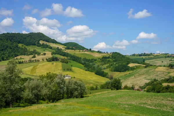 Krajobraz Wiejski Pobliżu Salsomaggiore Fornovo Prowincja Parma Emilia Rumunia Włochy — Zdjęcie stockowe