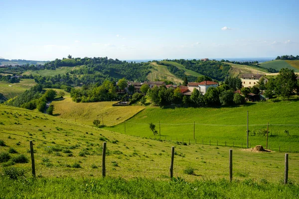 Landschap Het Voorjaar Bij Rivalta Lesignano Bagni Parma Emilia Romagna — Stockfoto