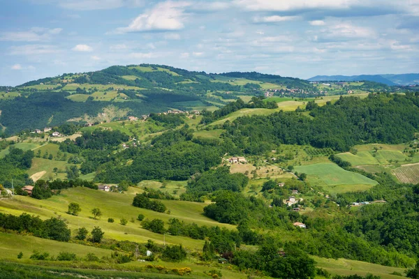Paisagem Rural Longo Estrada Sassuolo Para Serramazzoni Província Modena Emília — Fotografia de Stock