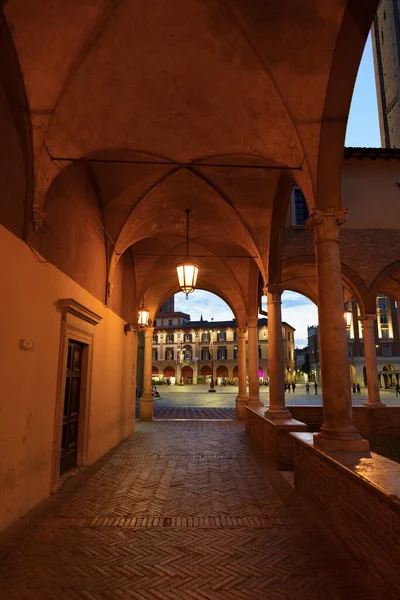 Forlì Emilia Romagna Edifici Storici Sera Piazza Aurelio Saffi Chiesa — Foto Stock