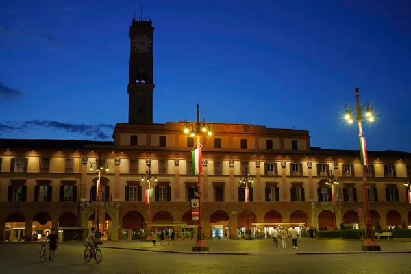 Forli Emilia Romagna Olaszország Történelmi Épületek Este Aurelio Saffi Téren — Stock Fotó