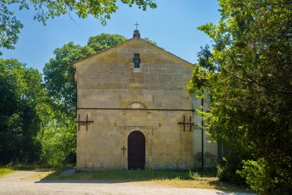 Esterno Della Chiesa Sant Agostino Rocca Elmici Vicino Predappio Provincia — Foto Stock