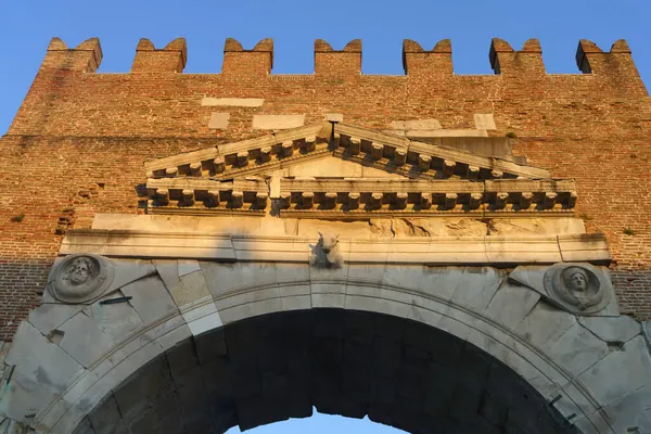 Rimini Emilia Romagna Italy Roman Arch Augusto — стокове фото