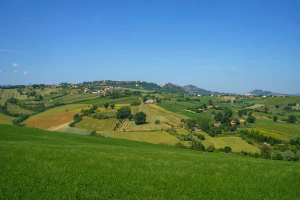 Paisagem Rural Primavera Perto Rimini Verucchio Emilia Romagna Itália — Fotografia de Stock