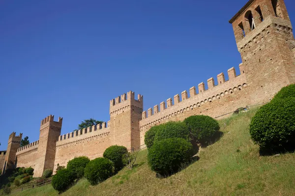 Gradara Provincia Pesaro Urbino Marche Italia Ciudad Histórica Rodeada Murallas — Foto de Stock