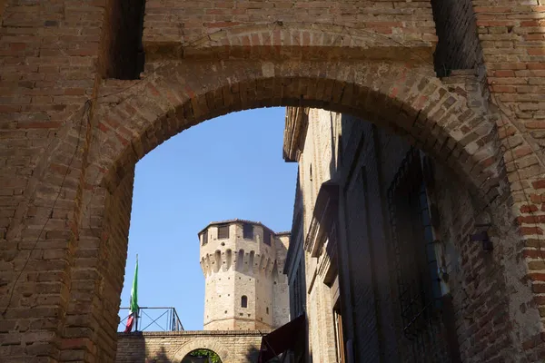 Gradara Província Pesaro Urbino Marche Itália Cidade Histórica Cercada Por — Fotografia de Stock