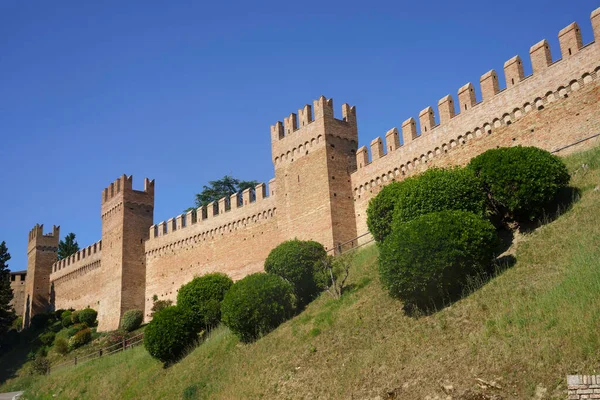 Gradara Provincia Pesaro Urbino Marche Italia Ciudad Histórica Rodeada Murallas —  Fotos de Stock