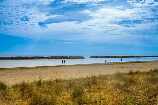 Strand Pesaro Marche Olaszország Júniusban — Stock Fotó