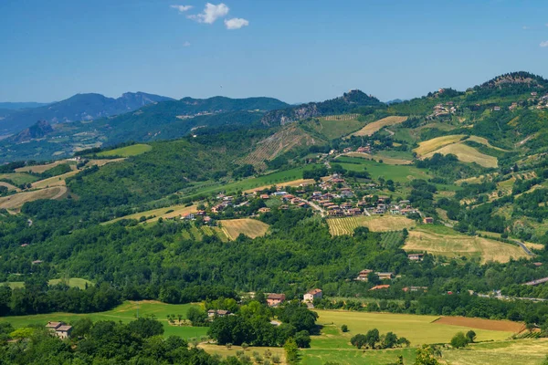 Vista Panorâmica Verucchio Província Rimini Emília Romanha Itália — Fotografia de Stock