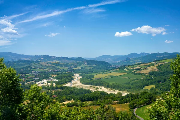 Krajobraz Wiejski Wiosną Pobliżu Verucchio San Marino Emilia Romania Włochy — Zdjęcie stockowe