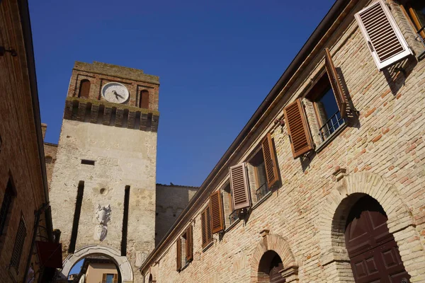 Gradara Pesaro Urbino Provinsen Marche Italien Historisk Stad Omgiven Murar — Stockfoto