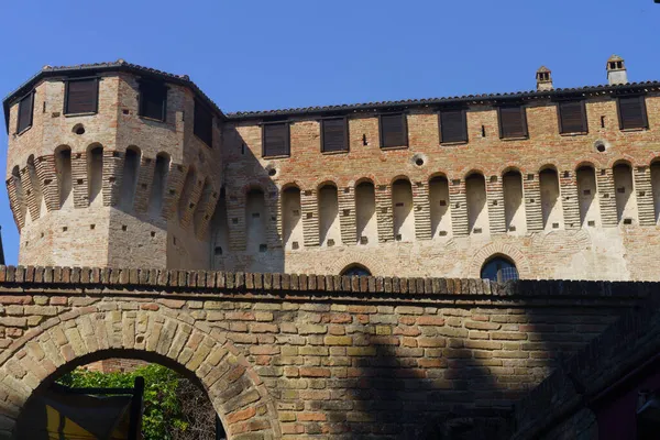 Gradara Provincia Pesaro Urbino Marche Italia Ciudad Histórica Rodeada Murallas —  Fotos de Stock
