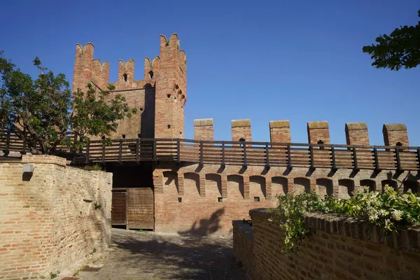 Gradara Pesaro Urbino Provinsen Marche Italien Historisk Stad Omgiven Murar — Stockfoto