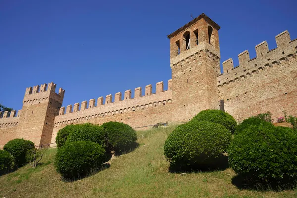 Gradara Επαρχία Pesaro Urbino Marche Ιταλία Ιστορική Πόλη Που Περιβάλλεται — Φωτογραφία Αρχείου
