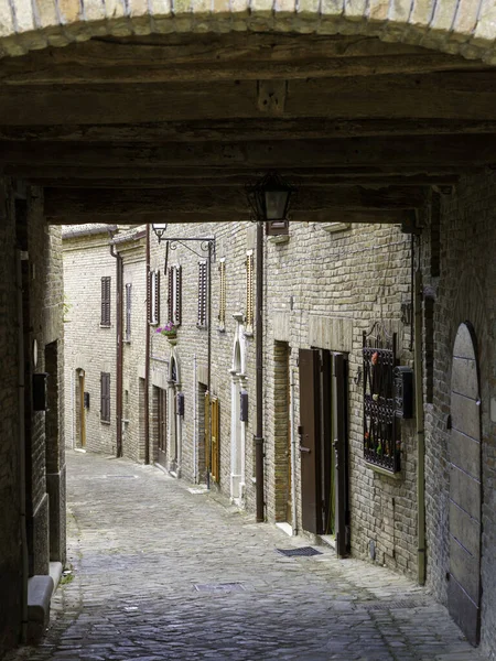 Mondavio Province Pesaro Urbino Marches Italie Cité Médiévale Entourée Murs — Photo