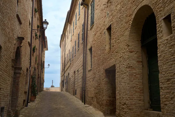 Mondavio Pesaro Urbino Ili Marche Talya Ortaçağ Şehri Duvarlarla Çevrili — Stok fotoğraf