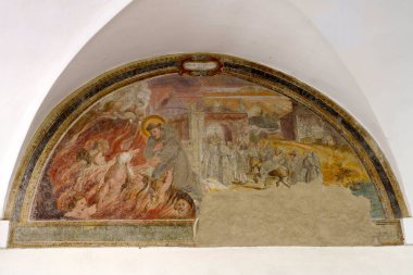 Ostra Vetere, Ancona ili, Marche, İtalya: Eski şehrin tarihi binaları: San Francesco manastırı, resim