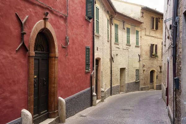 Corinaldo Provincia Ancona Marche Italia Ciudad Medieval Rodeada Murallas Una —  Fotos de Stock