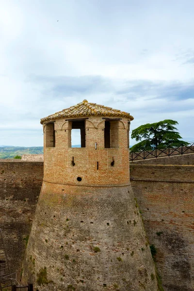 Mondavio Província Pesaro Urbino Marche Itália Cidade Medieval Cercada Por — Fotografia de Stock