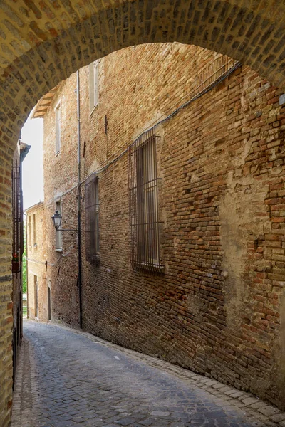 Mondavio Província Pesaro Urbino Marche Itália Cidade Medieval Cercada Por — Fotografia de Stock