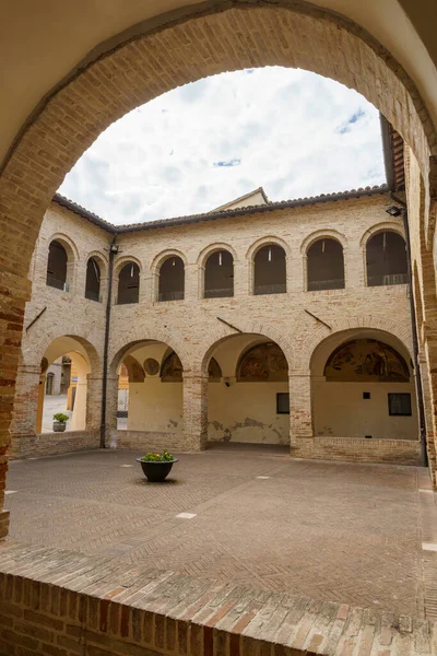 Ostra Vetere Ancona Eyaleti Marche Talya Eski Şehrin Tarihi Binaları — Stok fotoğraf