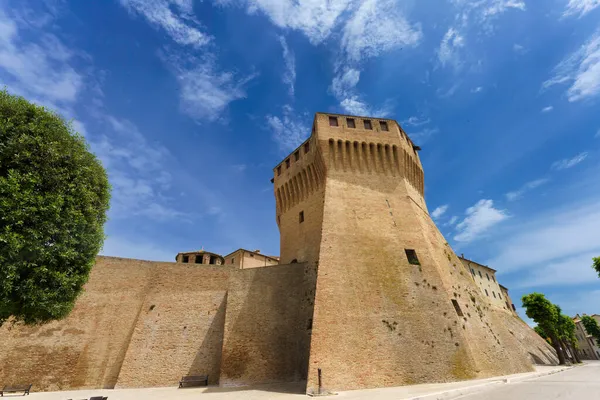Mondavio Provincia Pesaro Urbino Marche Italia Ciudad Medieval Rodeada Murallas — Foto de Stock