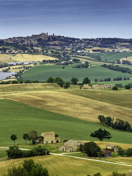 Country Landscape Road Cingoli Appignano Ancona Province Marche Italy Springtime — Stock Photo, Image