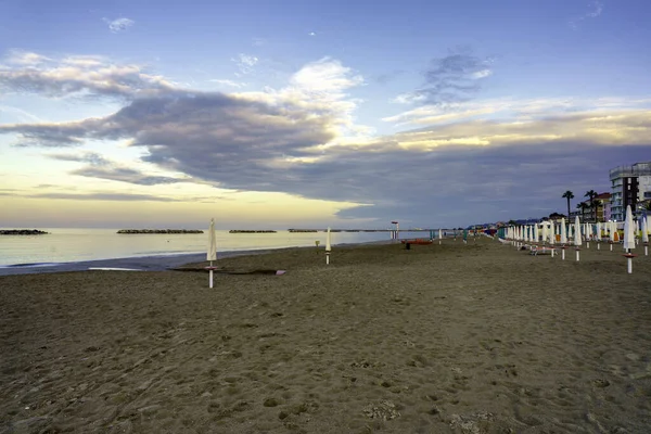 Porto San Giorgio Fermo Provinsen Marche Italien Stranden Kvällen Juni — Stockfoto