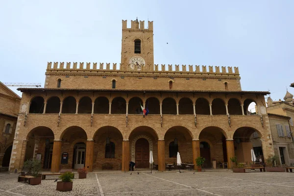 Offida Historic Town Ascoli Piceno Province Marche Italy Main Square — Stock Photo, Image