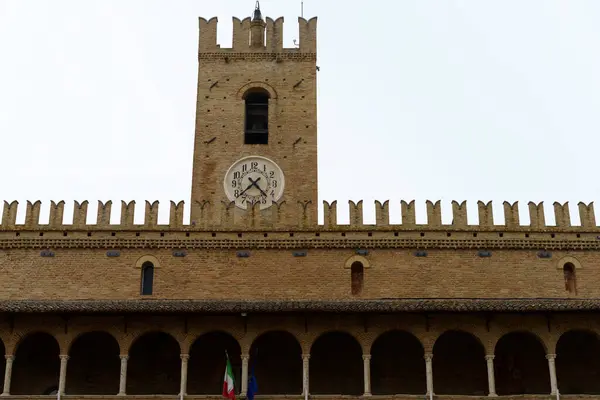Offida Cidade Histórica Província Ascoli Piceno Marche Itália Praça Principal — Fotografia de Stock
