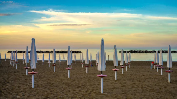 Porto San Giorgio Provinz Fermo Marken Italien Der Strand Abend — Stockfoto