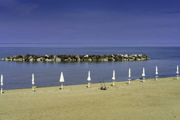 Лидо Фермо Провинция Фермо Марке Италия Пляж Весной Июнь — стоковое фото