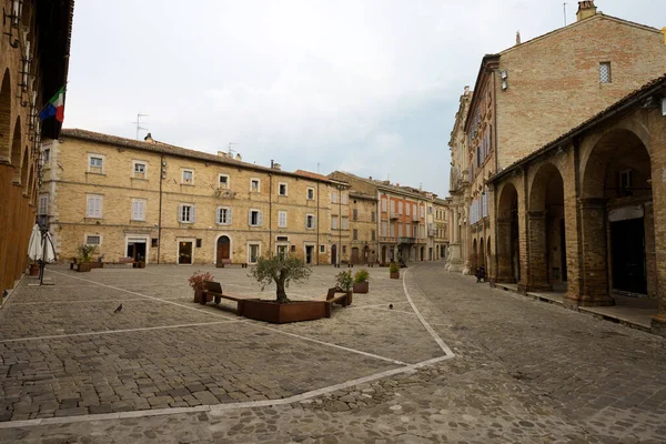 Offida Cidade Histórica Província Ascoli Piceno Marche Itália Praça Principal — Fotografia de Stock