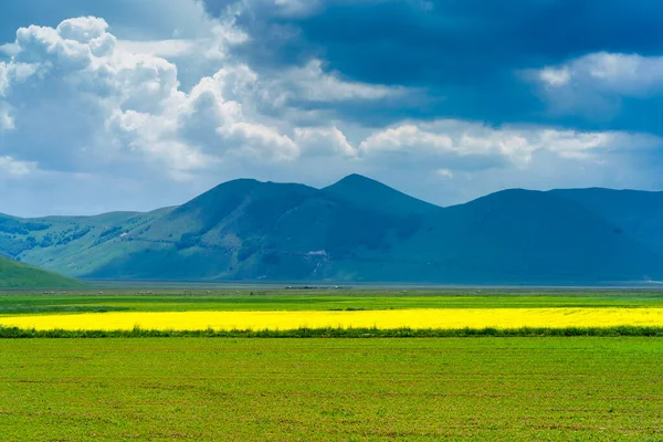 Piano Grande Castelluccio Norcia Provincia Perugia Umbría Italia Montaña Paisaje —  Fotos de Stock