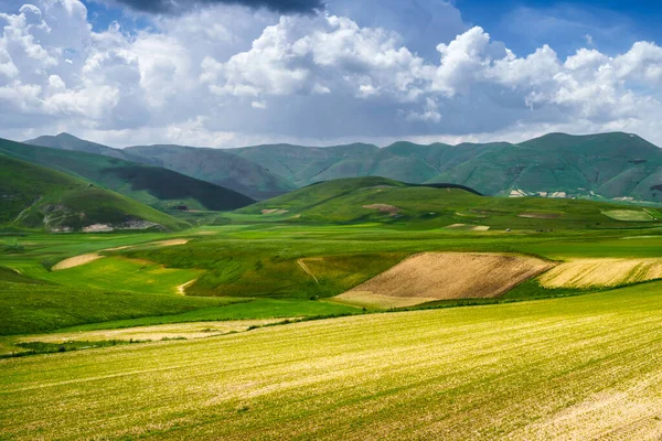 Piano Grande Castelluccio Norcia Perugia Province Umbria Italy Mountain Rural — 图库照片