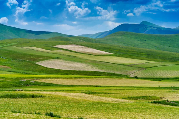 Piano Grande Castelluccio Norcia Perugia Province Umbria Italy Mountain Rural — 图库照片