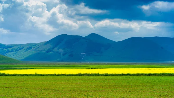 Piano Grande Castelluccio Norcia Perugia Province Umbria Italy Mountain Rural — Stock Photo, Image