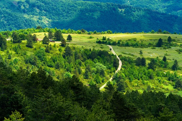 Prowincja Ascoli Piceno Marche Włochy Krajobraz Górski Wzdłuż Drogi Forca — Zdjęcie stockowe