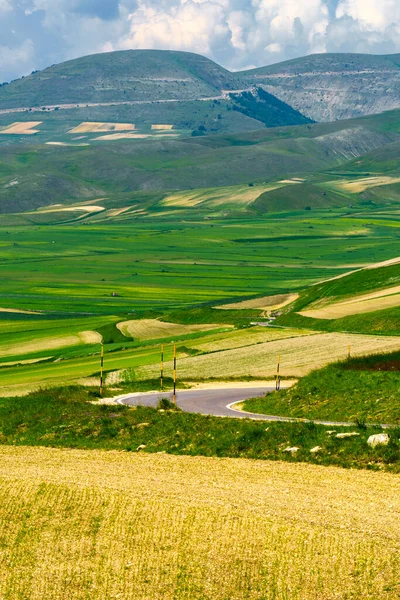 Fortepian Grande Castelluccio Norcia Prowincja Perugia Umbria Włochy Krajobraz Górski — Zdjęcie stockowe