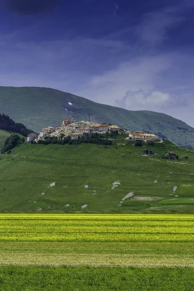 Piano Grande Castelluccio Norcia Perperigia Province Umbria Italy Mountain Rural — 스톡 사진