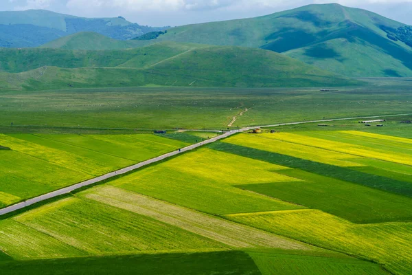 Piano Grande Castelluccio Norcia Perugia Province Umbria Italy Mountain Rural — Stock Photo, Image