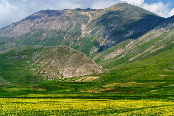 Piano Grande Castelluccio Norcia Província Perugia Úmbria Itália Paisagem Montanhosa — Fotografia de Stock