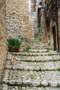 Santo Stefano di Sessanio, İtalya 'nın Abruzzo eyaletindeki Gran Sasso Doğal Parkı' nın ortaçağ köyü.