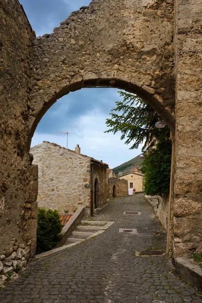 Santo Stefano Sessanio Pueblo Medieval Parque Natural Del Gran Sasso —  Fotos de Stock