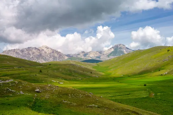 Horská Krajina Přírodním Parku Gran Sasso Abruzzo Itálie Provincie Aquila — Stock fotografie