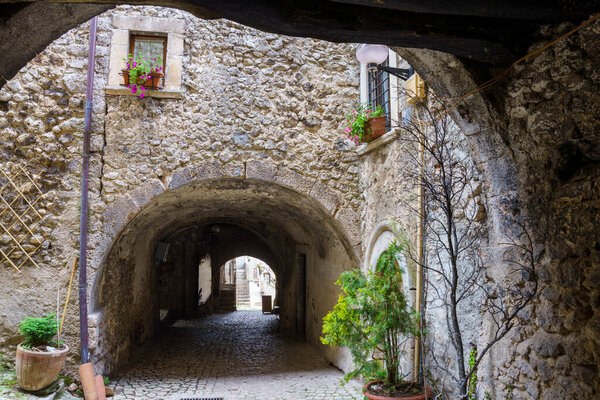 Santo Stefano di Sessanio, medieval village in the Gran Sasso Natural Park, L Aquila province, Abruzzo, Italy