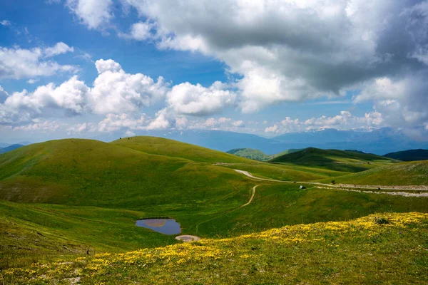 Paysage Montagne Parc Naturel Gran Sasso Dans Les Abruzzes Italie — Photo